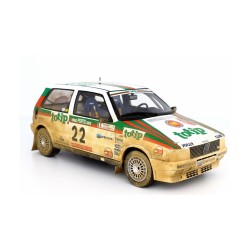 Fiat Uno Turbo i.e. Rally Portugal 1986 Nr.22 muddied, Laudoracing-Model 1/18 scale